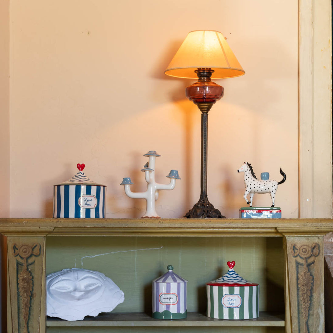 LAETITIA ROUGET Love Box Indigo Stripes and Khaki